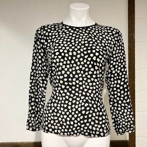J.Crew Black and White Spotted Blouse